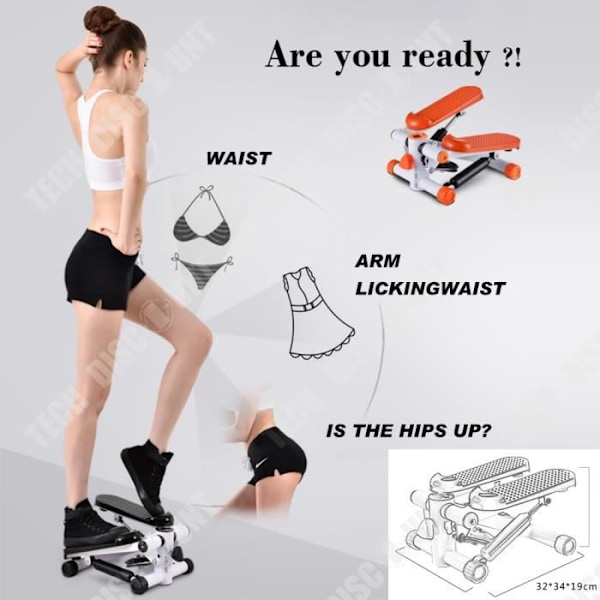 Stepper - TD® - Mute Stepper - Hydraulisk - 200 kg - Fitness - Orange Orange