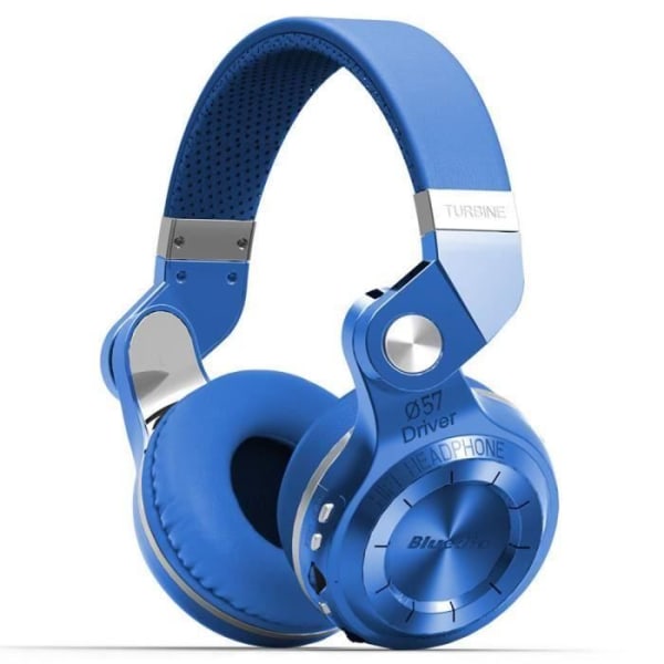 Bluedio T2+ (Turbine 2 plus) Trådlöst stereo Bluetooth-headset med mikrofon Micro-SD-kort och FM-radio blå