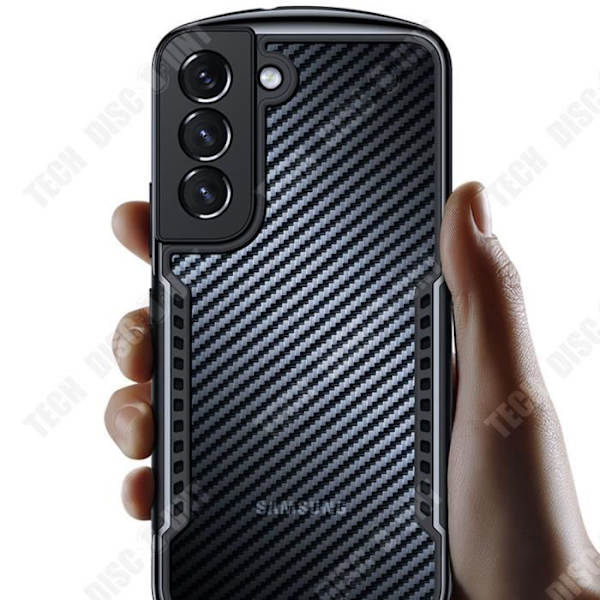 TD® Sormenjälkiä estävä, pudotuksilta suojaava puhelintasku Samsung Galaxy s22:lle + karbonikuituhiekka-tekstuurilla