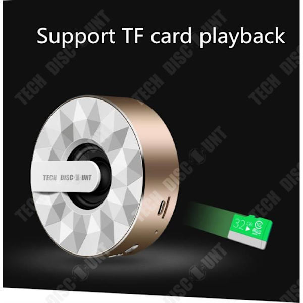 TD® Bærbar vandtæt bluetooth-højttaler med lys, kraftfuld taleopkaldsfunktion, guld farve, MP3 musik lyd