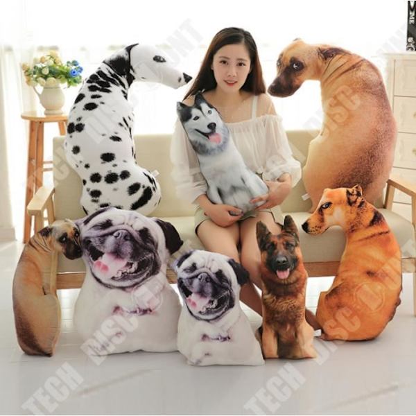 TD® Sjov 3D Hund Print Pude Kreativ Sød Plush Dukke Gave Hjem Deko appshopee 22013 zly