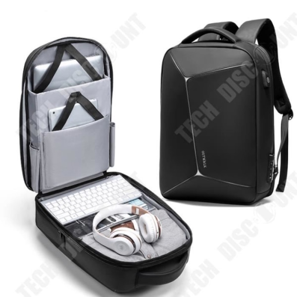 TD® Stöldskyddsvattentät USB-ryggsäck för bärbar dator 17,3/15,6 tum Kvinnor Män Vattentät Fritid Laptop-ryggsäck