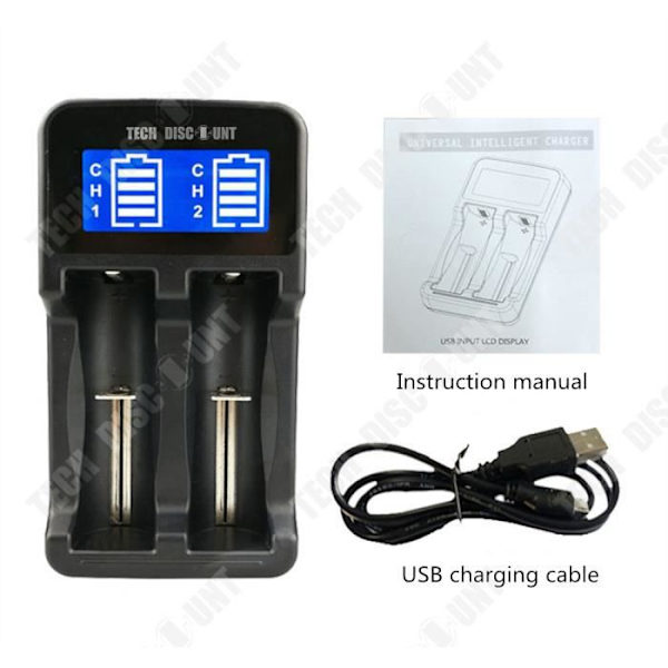 älykäs LCD-akkulaturi universaali AAA AA nopeasti valokuvat 2 paikkaa kaukosäädin USB