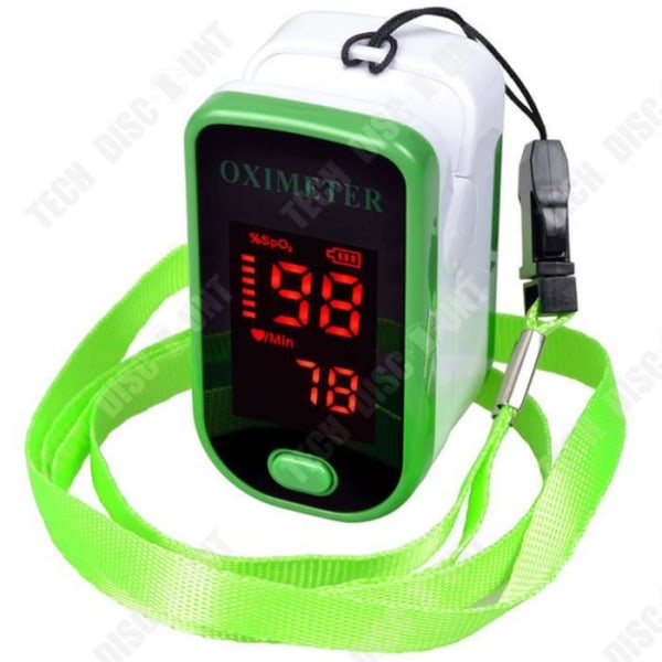 TD® Health Sensor Digital träningsmonitor för vuxna när som helst Sport Motion Fingertop Monitor Grön