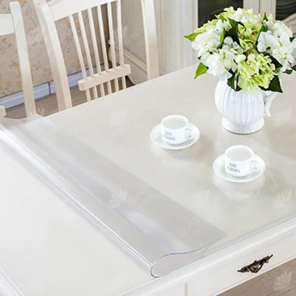 HTBE® Transparent, vandtæt plastikbordskynde, olieresistent og brandsikker krystaltablet 70 cm