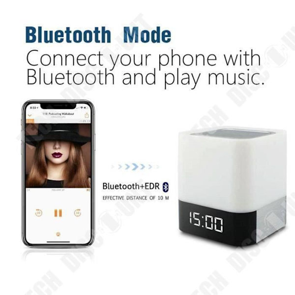 TD® Multifunktions kreativ ljud-bluetooth-belysning med display väckarklocka mobil power bluetooth-högtalare