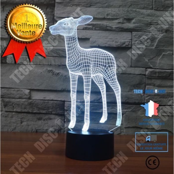 TD® Cerf 3 farvede lys berøring lys 3D farvede