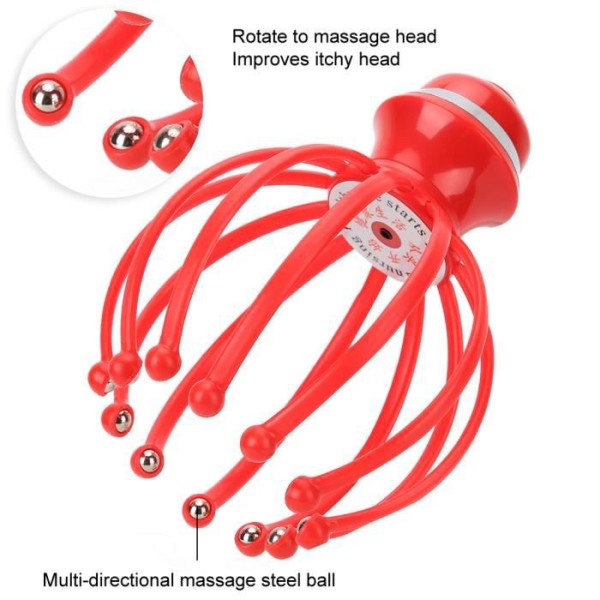 Elektrisk Klohuvud Massager Stress Relief Håravfall Terapi Hårbotten Massage Maskin RED-TIPS