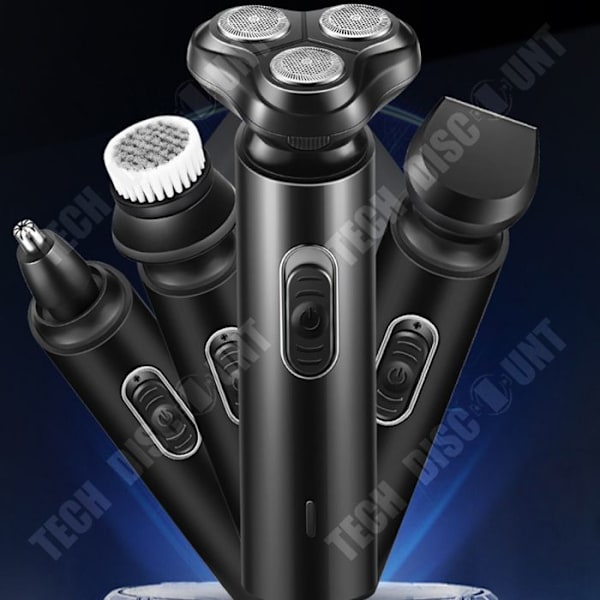 TD® Helautomatisk multifunktionell rakapparat elektrisk rakapparat tvätt uppladdningsbar smart skäggkniv svart man present