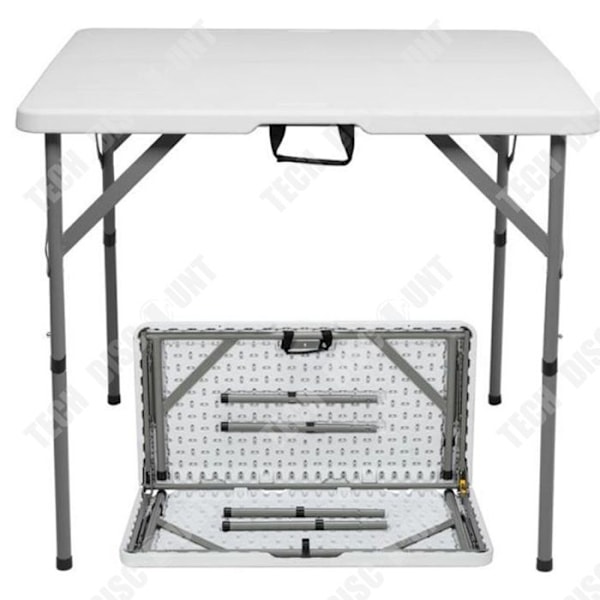 TD® Foldable table 86*86*74 cm firkantet foldebord indendørs, kompakt og bærbar foldebord til camping udendørs og indendørs hvid