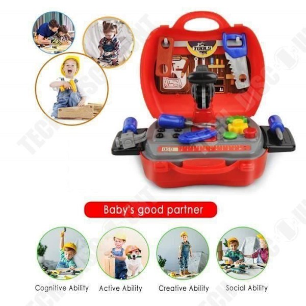 TD® Kids Craft Tool Set - 2-6 år gamla pojkar rollspel - 19st färgglada Craft Tool Kit