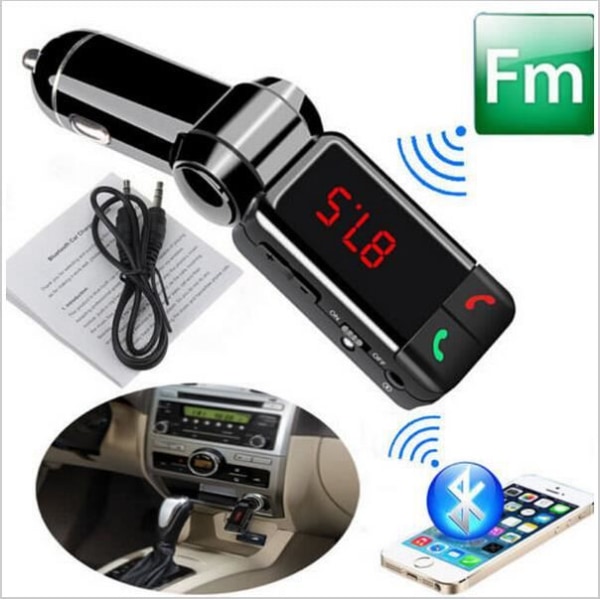 Bil MP3-ljudspelare Bluetooth FM-sändare Trådlös FM-modulator Bilsats Handsfree LCD-skärm USB-laddare