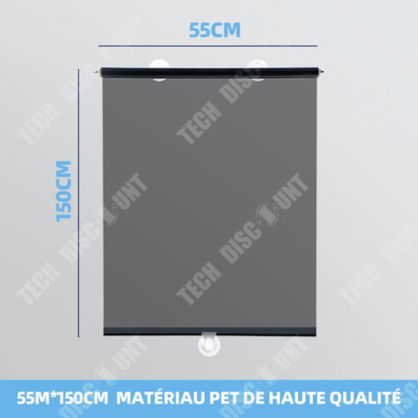 TD Verho 55 cm x 150 cm pimeä pimennysverho aurinkosuoja lämpöä eristävällä pinnoitteella, ilman porausta, rullaverho päivä-yö pimennys.