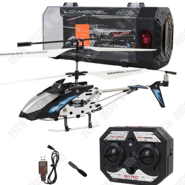 TD® Black Color Alloy Fjärrkontroll Helikopter med lätt belastning och fallbeständig barnmodell leksak