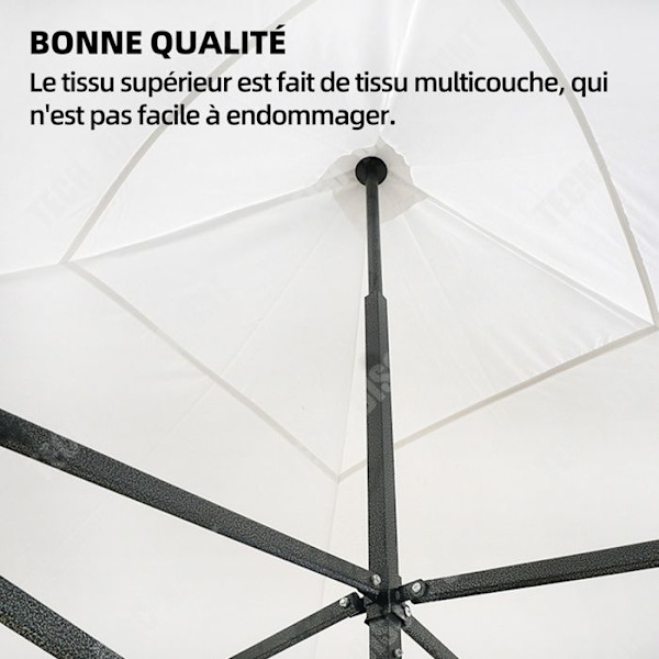 TD Tyg för tältförråd 3m x 3m Taköverdrag för gazebo i polyester Vattentät och solresistent Utan hylla