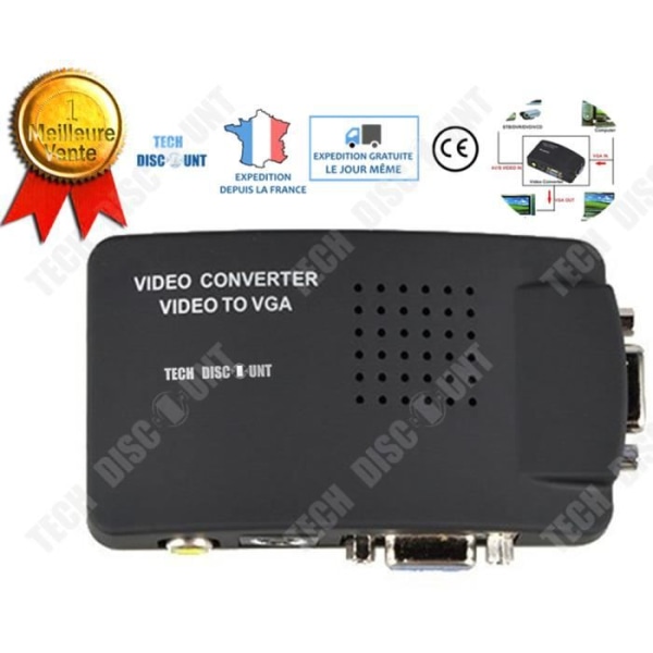 TD® AV till VGA-omvandlare för dator till tv-videokortkonverterare 1024×768P till 60HZ inspelningsvideokonverterare