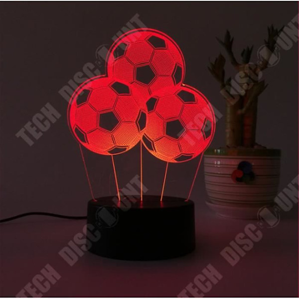 TD® 3D Lampe Illusion Optisk Led Natlampe 3D Led Natlampe Bold Fodbold Lampe 7 Farvet Gradient Berøringsfølsom Kreativ