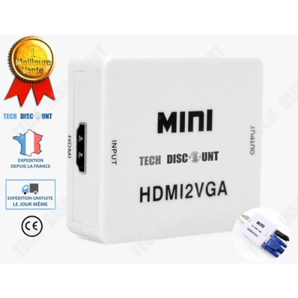 TD® VGA till HDMI-omvandlare för dator till tv-videokortkonverterare 1024×768P till 60HZ inspelningsvideoomvandlare
