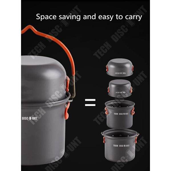 TD® Kit rostfritt stål campinggrytor svamp sked kök grill porslin utomhus picknick rostfri vandring resor bärbar