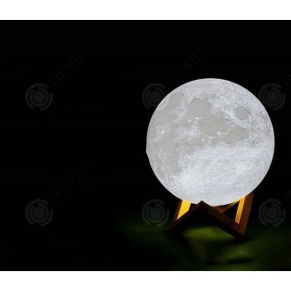 INNOVTEC 3D lunar moon lampa - 20cm - USB uppladdningsbar - Touch - Vit och flera färger