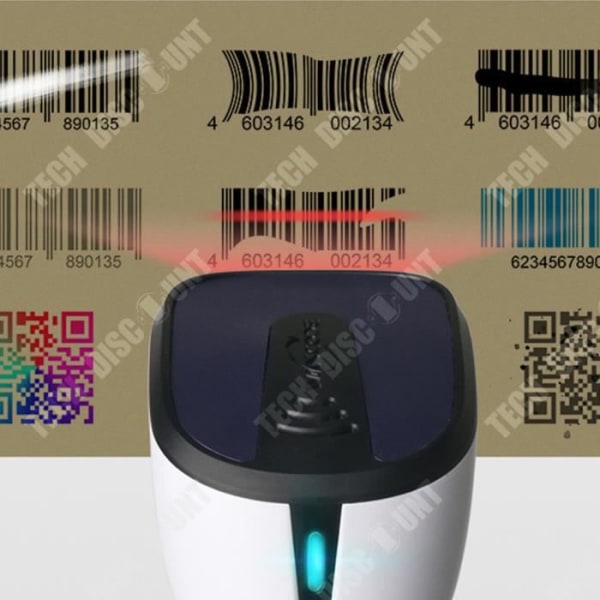 TD® Handhållen endimensionell trådlös streckkodsskanningspistol Supermarket Cashier Express Scanning Gun