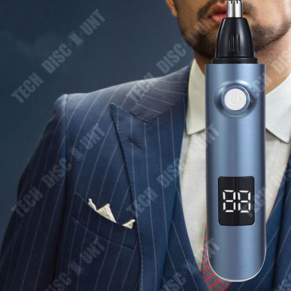TD elektrisk näshårstrimmer LCD digital skärm 3 i 1 graveringssax USB uppladdningsbar ögonbrynstrimmer