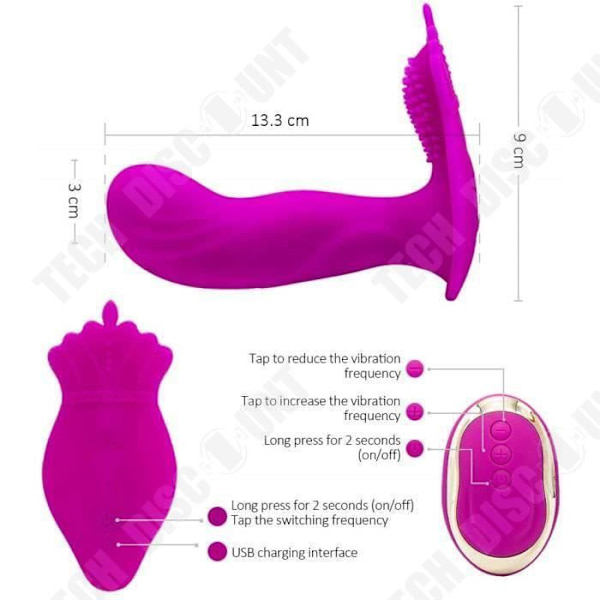 TD® Langaton silikonivibraattori kaukosäätimellä, värisevä alushousuvibraattori, seksilelu naisille, violetti stimuloija Lila