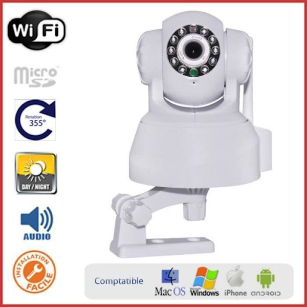 Motoriserad roterande IP-kamera inomhus, WIFI, Topp