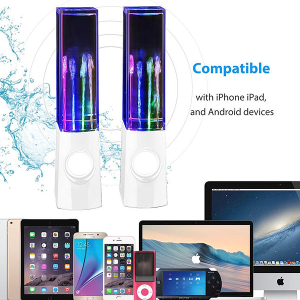 TD® VESIHEGEPYHIN KAIUTIN BLUETOOTH MP3 USB KANNETTAVA LED-VALAISU LED-KAIUTIN Handsfree-sarjan ja integroidun mikrofonin kanssa