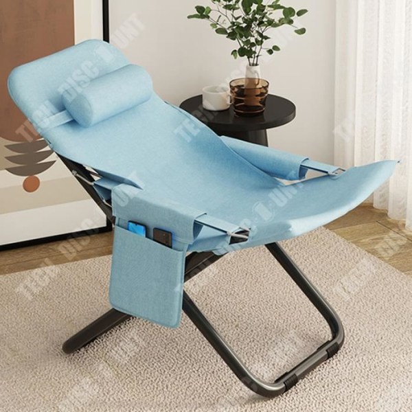 TD® Leisure lazy hopfällbar stol ryggstöd multi-speed justering förvaringsstol lunchrast vilstol