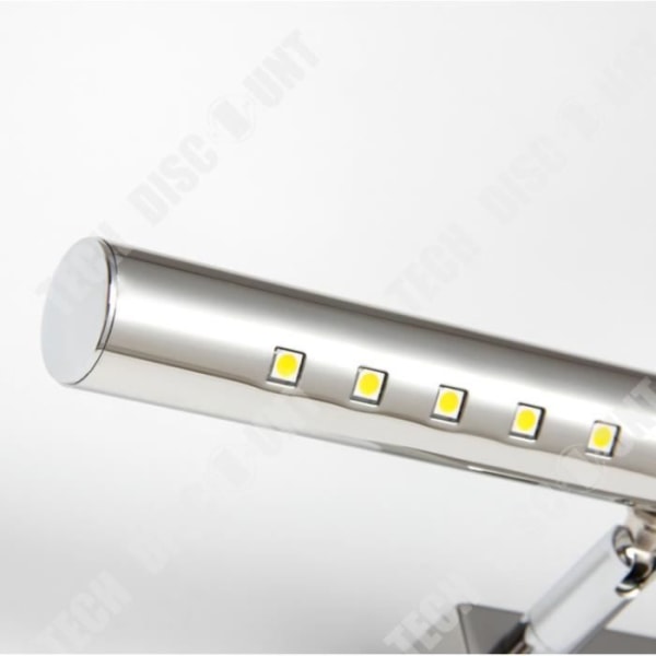 TD® 7W 85V-265V rostfritt stål badrumsvägglampa LED spegelljus med strömbrytare (varmvit)