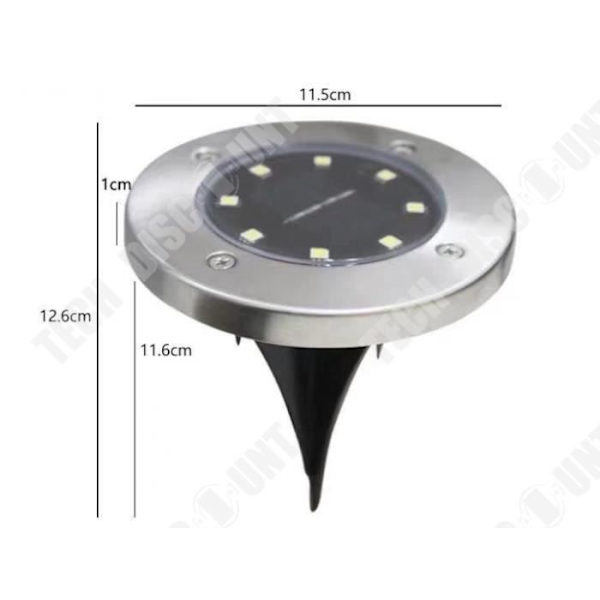 TD® Solcellelampe Udendørs 8-pack LED Sollys Have Dekoration Belysning Vandtæt IP65, Varm Hvid 8 LEDs Spotlys Pro