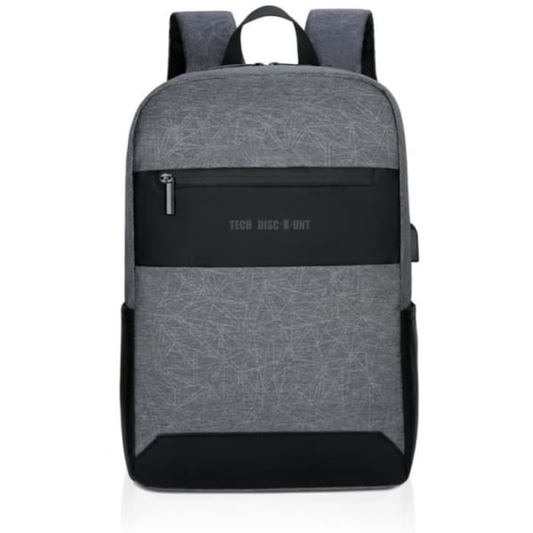 TD® 15 Tommer Laptop Rygsæk med USB Opladningsport Vandtæt Rygsæk til Mænd (Grå)