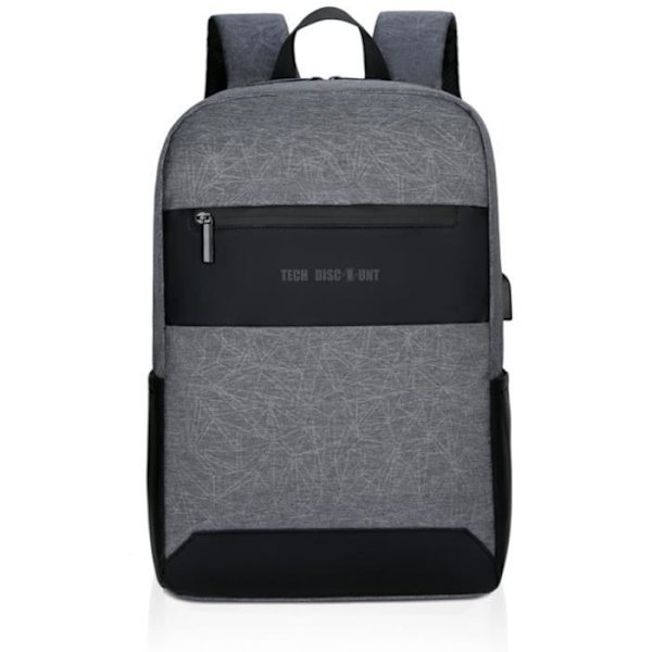 TD® 15-tums ryggsäck för bärbar dator med USB-laddningsport Ryggsäck Vattentät ryggsäck för män (grå)