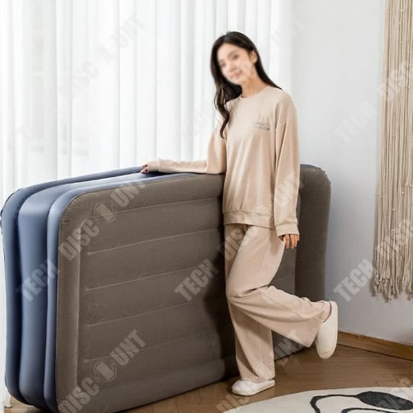 TD® Uppblåsbar madrass utomhus reseluftsäng dubbel förtjockad flockmadrass gästrum hushålls uppblåsbar madrass