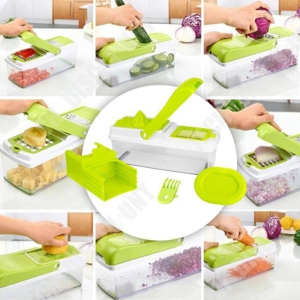 11 i 1 multifunktion frukt Grönsak Handhållet kök Mandolin Justerbara utbytbara knivar Slicer Tillbehör för kök