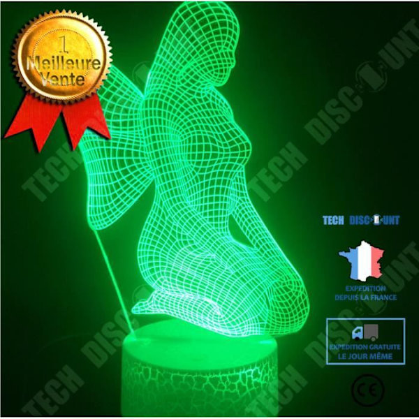 TD® Dekoratiivinen USB Enkeli 7 Väriä Kauko-ohjain Optinen Illuusio Yövalaisin 3D Visualisointi Taulu Toimistovalot 3D Hohto LED AT60453