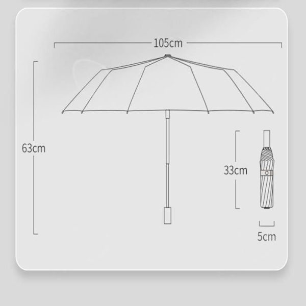 CONFO® Parasol Parasol 12 spidss parasol helt automatisk forretningsparasol sammenfoldelig tri-fold parasol