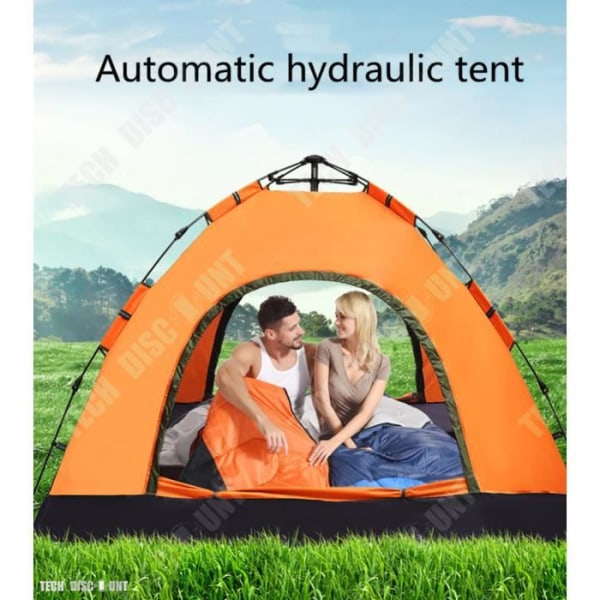 TD® Automatisk hydraulisk udendørs telt til camping multifunktionelt / carbonfiber og polyester / 3 til 4 personer