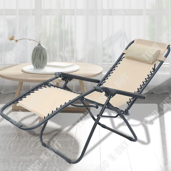 TD® hopfällbar dagbädd Bekväm hopfällbar säng Amningssäng Lunchstol Strandsäng Lunchpaus hopfällbar säng beige