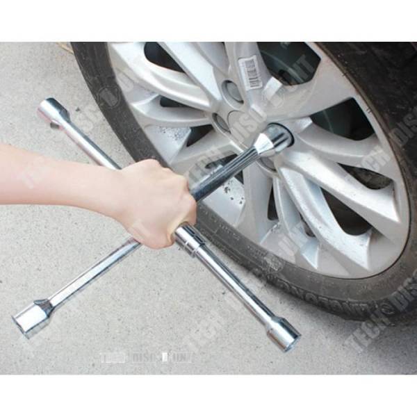 TD® universal reinforced cross key for car foldable emergency tools tire wheel repair auto tightening silver solid nut