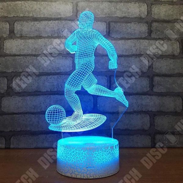 TD® 3D Illusioona Yö Valo Jalkapallo Muoto Kosketus Yövalaisin 7 Vaihtuvaa Väriä Led Pöytävalaisin Koriste Lahjat Kotiin 7 Föränderliga Färger