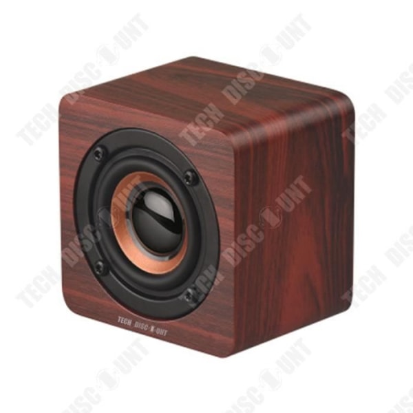 TD® trådlös Bluetooth-högtalare, Wood Grain, Portable Subwoofer, Creative Square, Mini Small Retro-högtalare