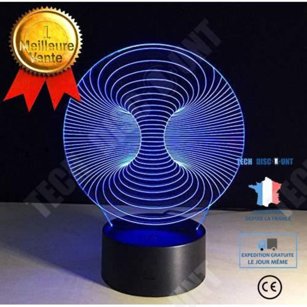 TD® Kreativ 3D Natlampe / 7 Udskiftelige Farver LED / 3D Optisk Illusion Indendørs Dekoration Nattelys Bordlampe