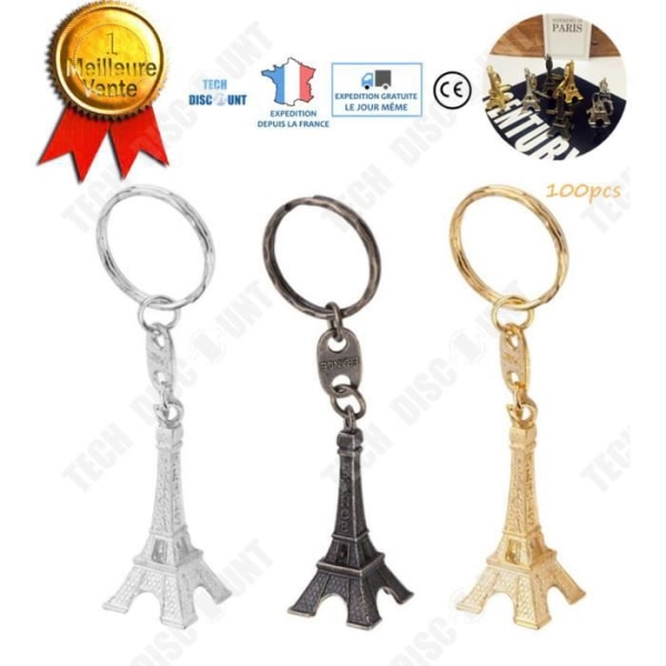 100st Vintage Nyckelring Eiffel Tower Paris Tower Nyckelring Paris Tower / Retro , Brons / Guld / Silver