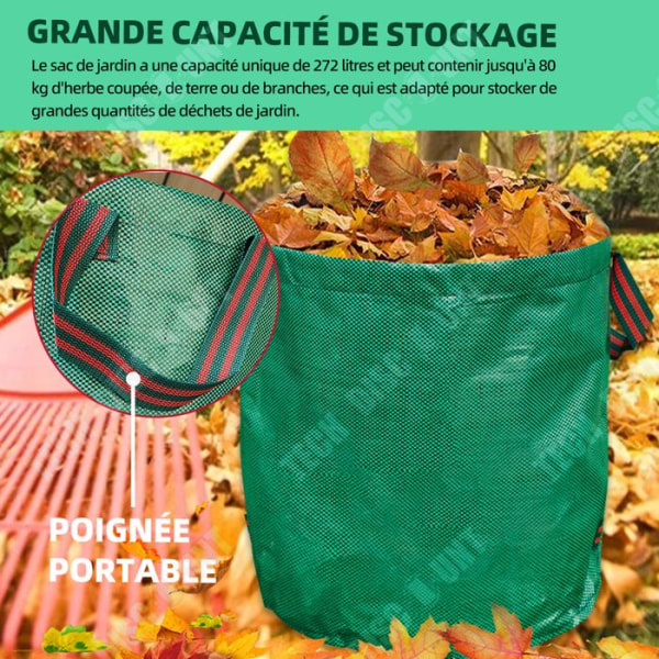 TD Havepose 56cm x 80cm affaldssæk til haven, foldbare og genanvendelige haveposer, vævet havepose til genbrug af haveaffald