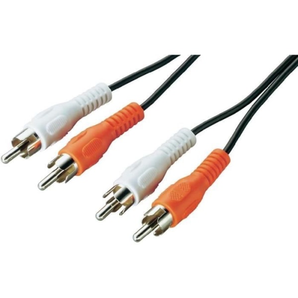 TD® ljudkabel 2 x RCA hane/hane kabel 2m50 Lämplig för HD-tv, projektorer
