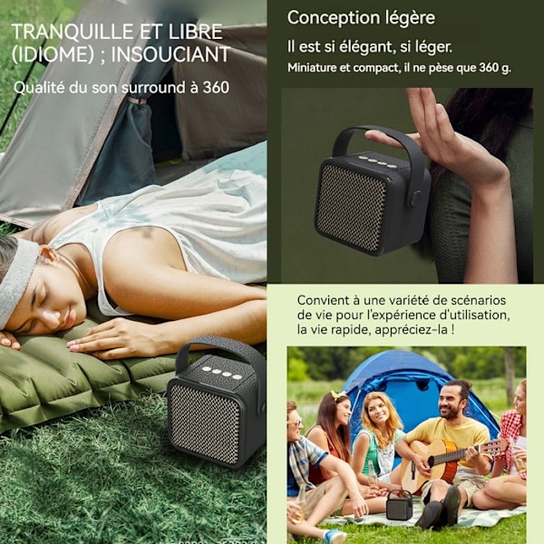 TD® bluetooth-högtalare 10 timmars speltid 8x8x6,5cm mottagningsavstånd 10 meter lätt bärbar bluetooth-högtalare svart