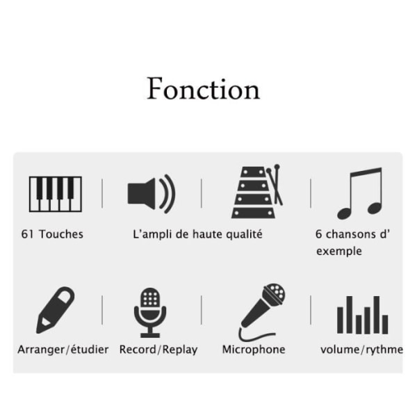 Xichao - 61 tangenter elektronisk klaviatur Piano musikalisk leksak för barn 6106 professionell multifunktion