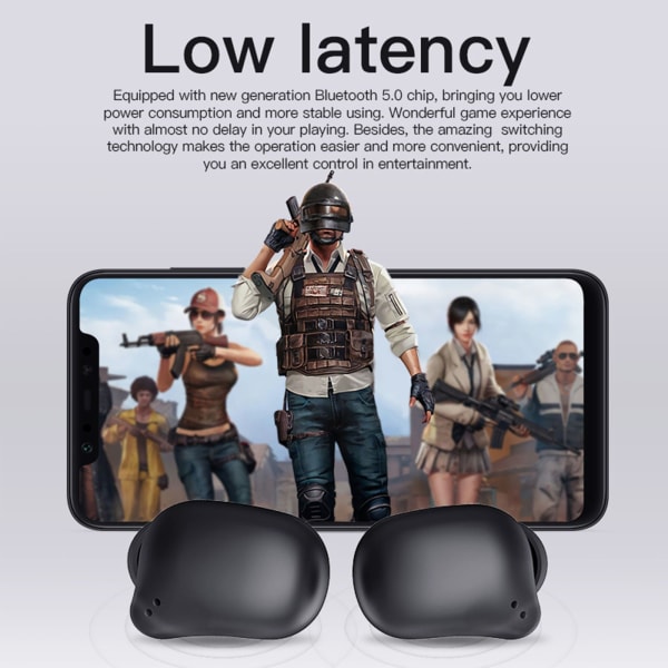 Bluetooth 5.0 Headset Mini Trådlöst Sportbälte Snabbladdningsbox In-ear vattentäta stereohörlurar